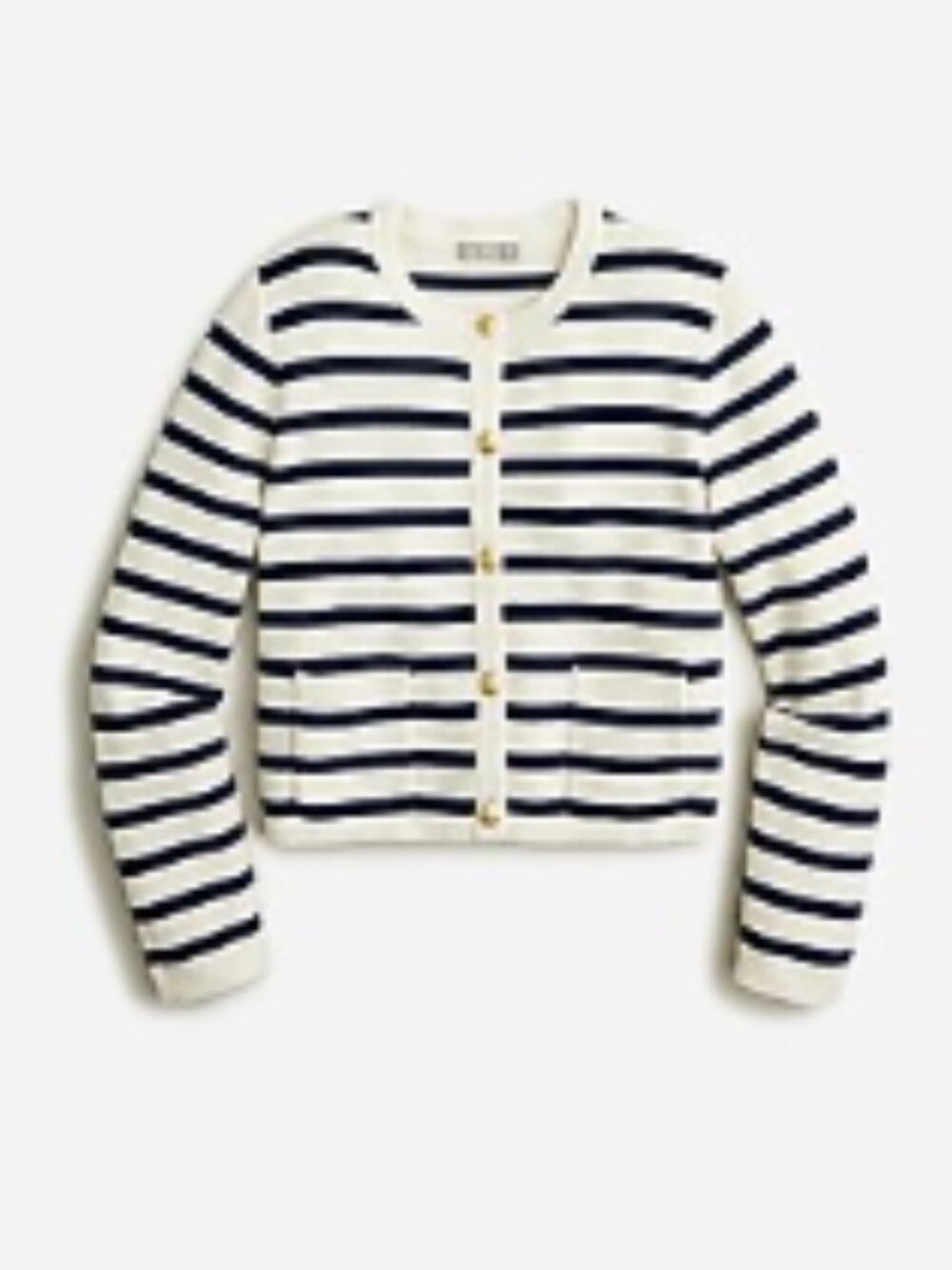 J. Crew Emilie sweater lady jacket in ivory / navy stripe - S